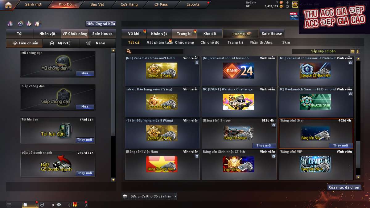 shop acc cf uy tin gia re